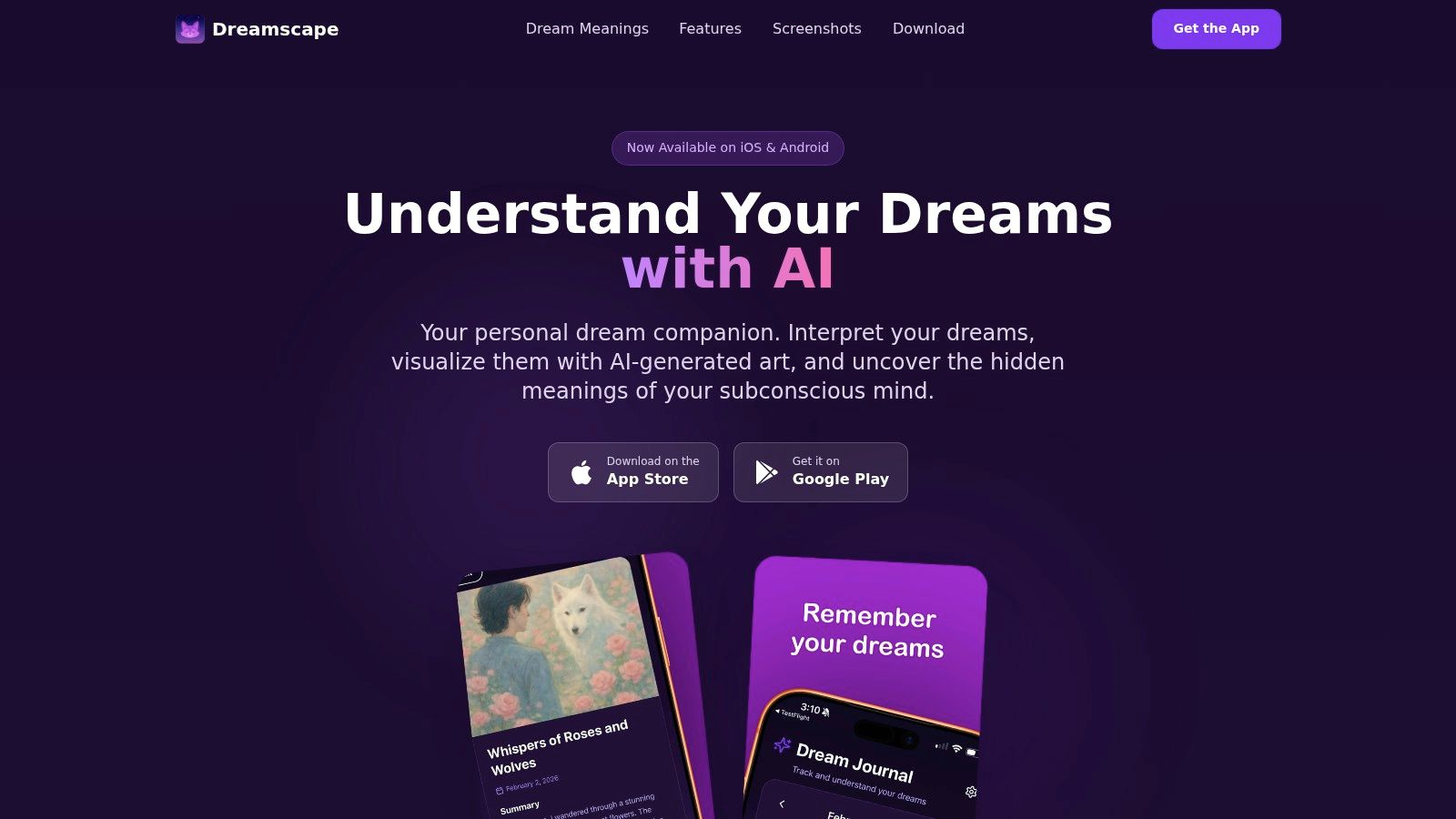 Screenshot from https://usedreamscape.com